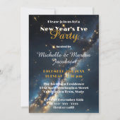 Starry Night Galaxy Thema Silvester Party Einladung (Vorderseite)