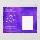 Starry Night Galaxy Wasserfarbe Save the Date Ankündigungspostkarte (Rückseite)