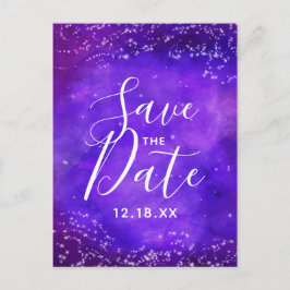 Starry Night Galaxy Wasserfarbe Save the Date Ankündigungspostkarte