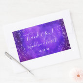 Starry Night Galaxy Watercolor Wedding Vielen Dank Rechteckiger Aufkleber (Umschlag)