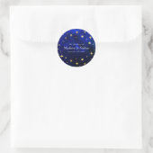 Starry Night Galaxy Wedding Runder Aufkleber (Tasche)