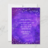 Starry Night Galaxy wirst du meine Bridesmaid sein Einladung (Rückseite)
