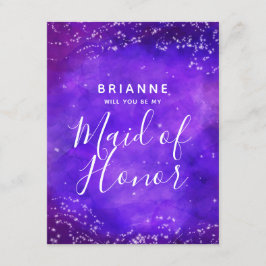 Starry Night Galaxy wirst du meine Trauzeugin sein Einladung