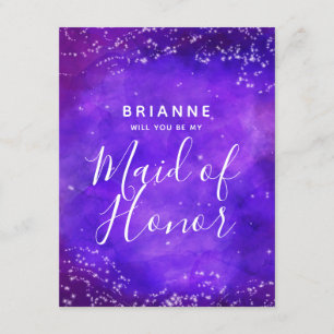 Starry Night Galaxy wirst du meine Trauzeugin sein Einladung