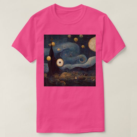Starry Night gemischt mit Hieronymus Bosch T - Shi T-Shirt (Design vorne)