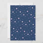 Starry Night Girls Babydusche Einladung (Rückseite)