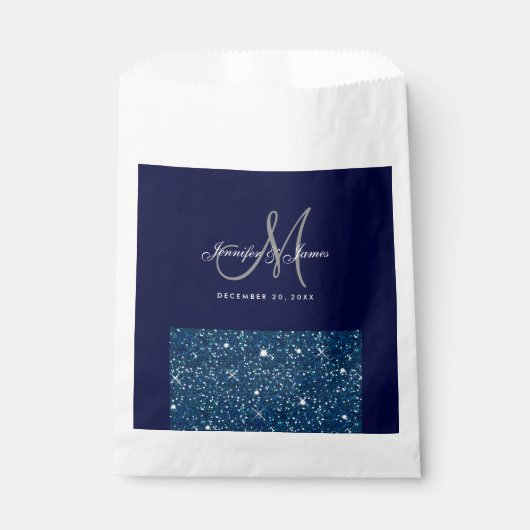 Starry Night Glitzer Elegante Wedding Gefallen Geschenktütchen (Vorderseite)