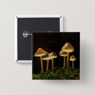 Starry Night Glowing Mushrooms Button