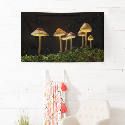 Starry Night Glows Mushrooms Banner (Insitu)