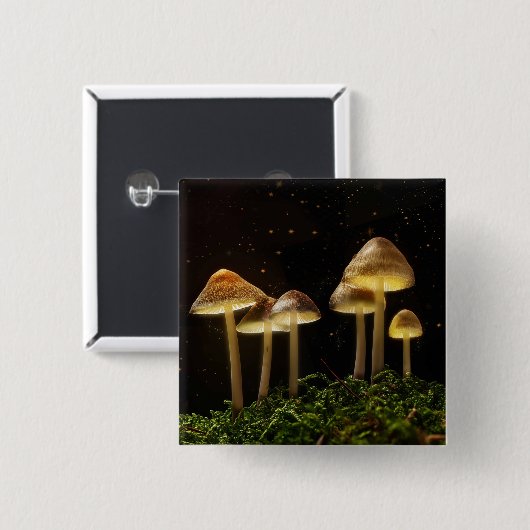 Starry Night Glows Mushrooms Button (Vorne & Hinten)
