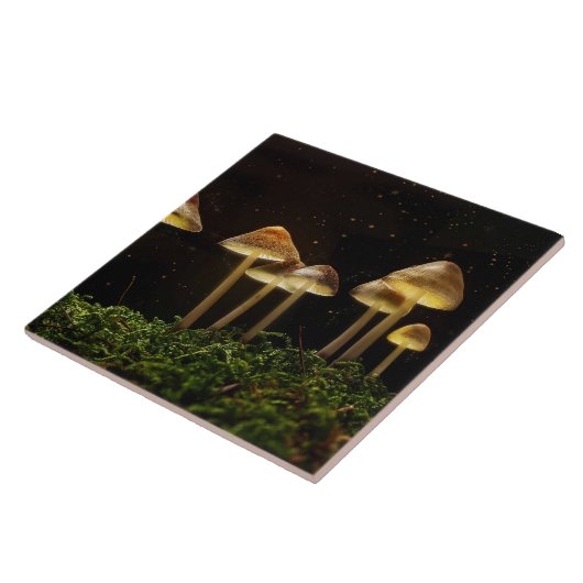 Starry Night Glows Mushrooms Fliese (Seite)