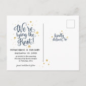 Starry Night Gold Navy Wasserfarbe| Ankündigungspostkarte (Rückseite)