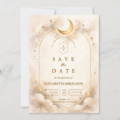 Starry Night Gold Quinceañera Save The Date (Vorderseite)