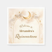 Starry Night Gold Quinceañera Serviette (Vorderseite)