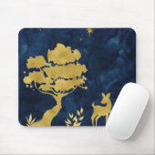 Starry night - goldene Silhouette Mousepad (Mit Mouse)