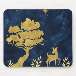 Starry night - goldene Silhouette Mousepad