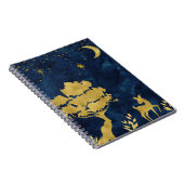 Starry night - goldene Silhouette Notizblock (Rechte Seite)