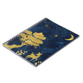 Starry night - goldene Silhouette Notizblock (Linke Seite)