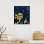 Starry night - goldene Silhouette Poster (Küche)
