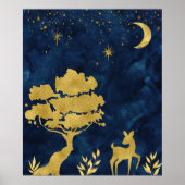 Starry night - goldene Silhouette Poster (Vorne)