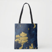 Starry night - goldene Silhouette Tasche (Vorderseite)