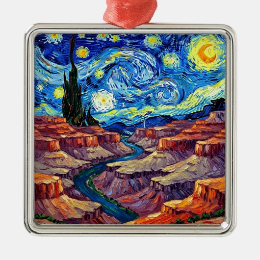 Starry Night Grand Canyon Arizona Ornament Aus Metall (Vorne)
