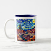 Starry Night Grand Canyon Arizona Zweifarbige Tasse (Links)