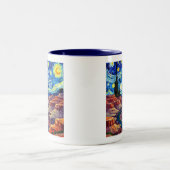 Starry Night Grand Canyon Arizona Zweifarbige Tasse (Mittel)