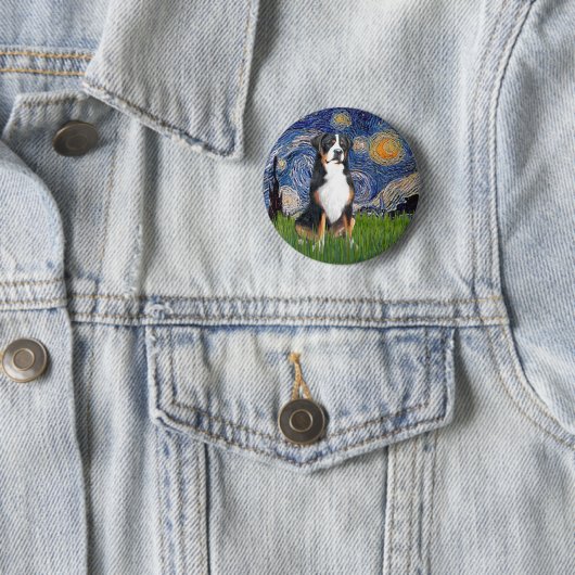 Starry Night Greater Swiss Mountain Hund Button (Beispiel)