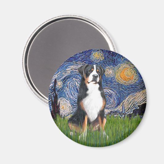 Starry Night Greater Swiss Mountain Hund Magnet (Vorderseite/Rückseite)