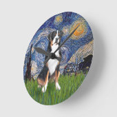 Starry Night - Greater Swiss Mountain Hund Runde Wanduhr (Winkel)
