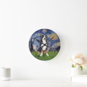 Starry Night - Greater Swiss Mountain Hund Runde Wanduhr (Zuhause)