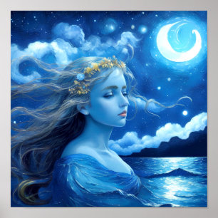 Starry Night 🌌 - Griechisch Goddess Fantasy Poste Poster