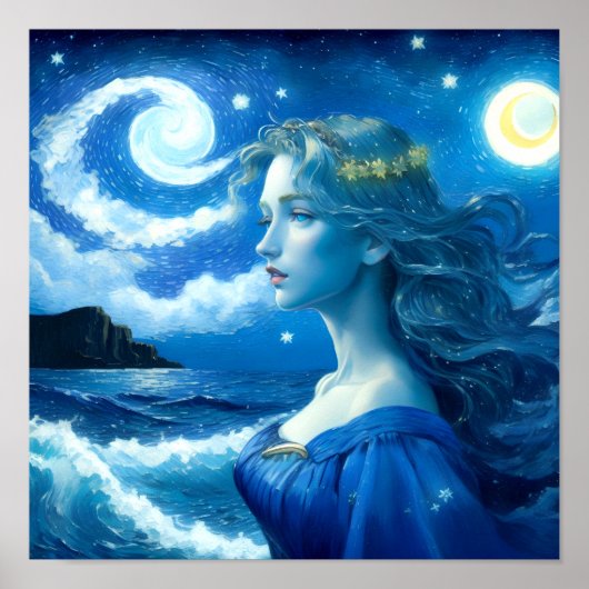 Starry Night 🌌 - Griechisch Goddess Fantasy Poste Poster (Vorne)