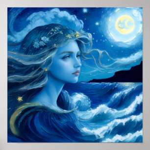 Starry Night 🌌 - Griechisch Goddess Fantasy Poste Poster