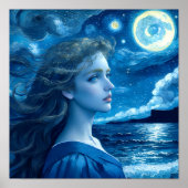 Starry Night 🌌 - Griechisch Goddess Fantasy Poste Poster (Vorne)
