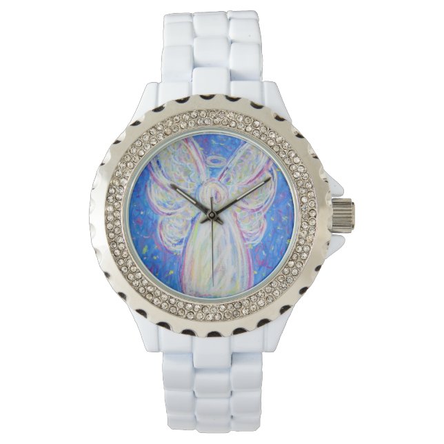 Starry Night Guardian Angel Custom Watch Design Armbanduhr (Vorderseite)