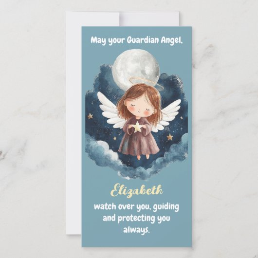 Starry Night Guardian Engel für Gilrl Lesezeichen Dankeskarte (Vorderseite)