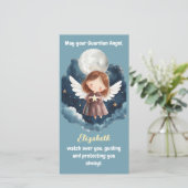 Starry Night Guardian Engel für Gilrl Lesezeichen Dankeskarte (Stehend Vorderseite)