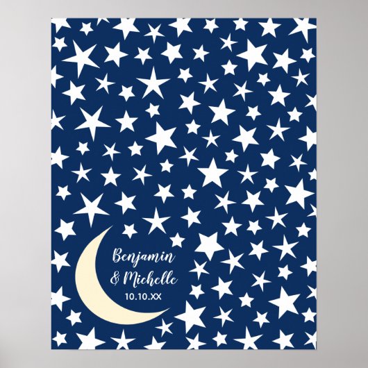 Starry Night Guest Book Poster - 100 Plätze (Vorne)