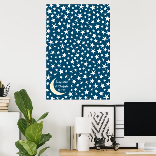 Starry Night Guest Book Poster - 250 Spaces (Heimbüro)