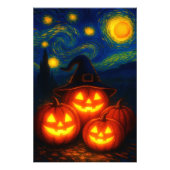 Starry Night Halloween Pumpkins Poster (Vorne)