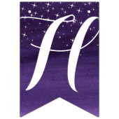 Starry night Happy New Year dunkelblau lila Wimpelkette (Zweite Fahne)