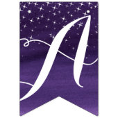 Starry night Happy New Year dunkelblau lila Wimpelkette (Dritte Fahne)