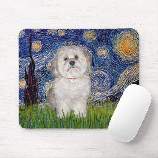 Starry Night - Havanese (F) Mousepad (Mit Mouse)