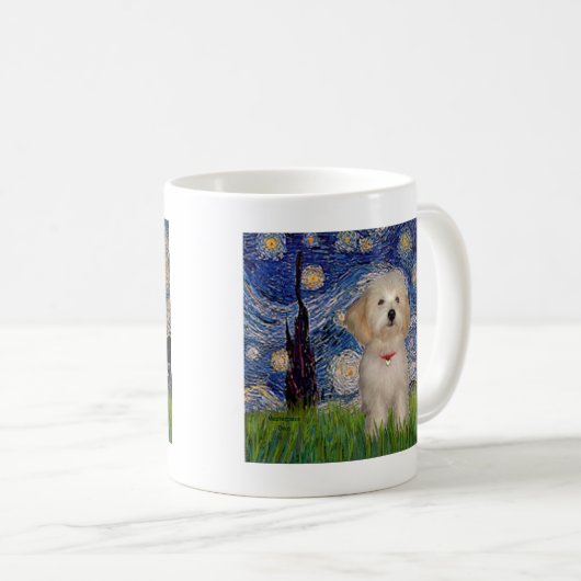 Starry Night - Havanese Puppy Kaffeetasse (VorderseiteRechts)