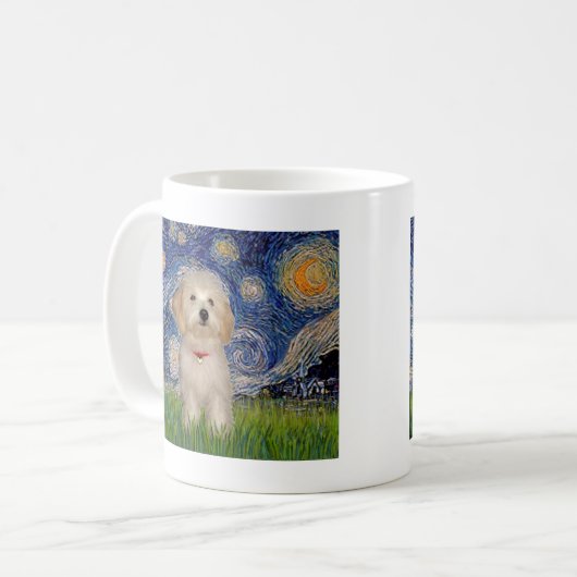 Starry Night - Havanese Puppy Kaffeetasse (Vorderseite Links)