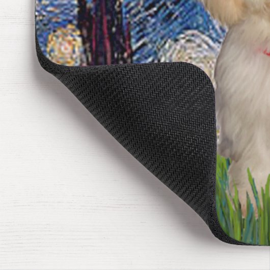 Starry Night - Havanese Puppy Mousepad (Ecke)