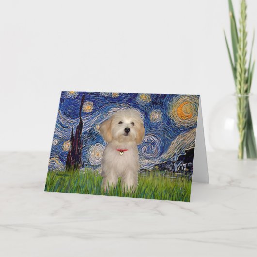 Starry Night - Havanische Welpe Karte (Vorderseite)