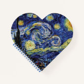 Starry Night Heart Shaped Notebook Notizblock (Vorderseite)